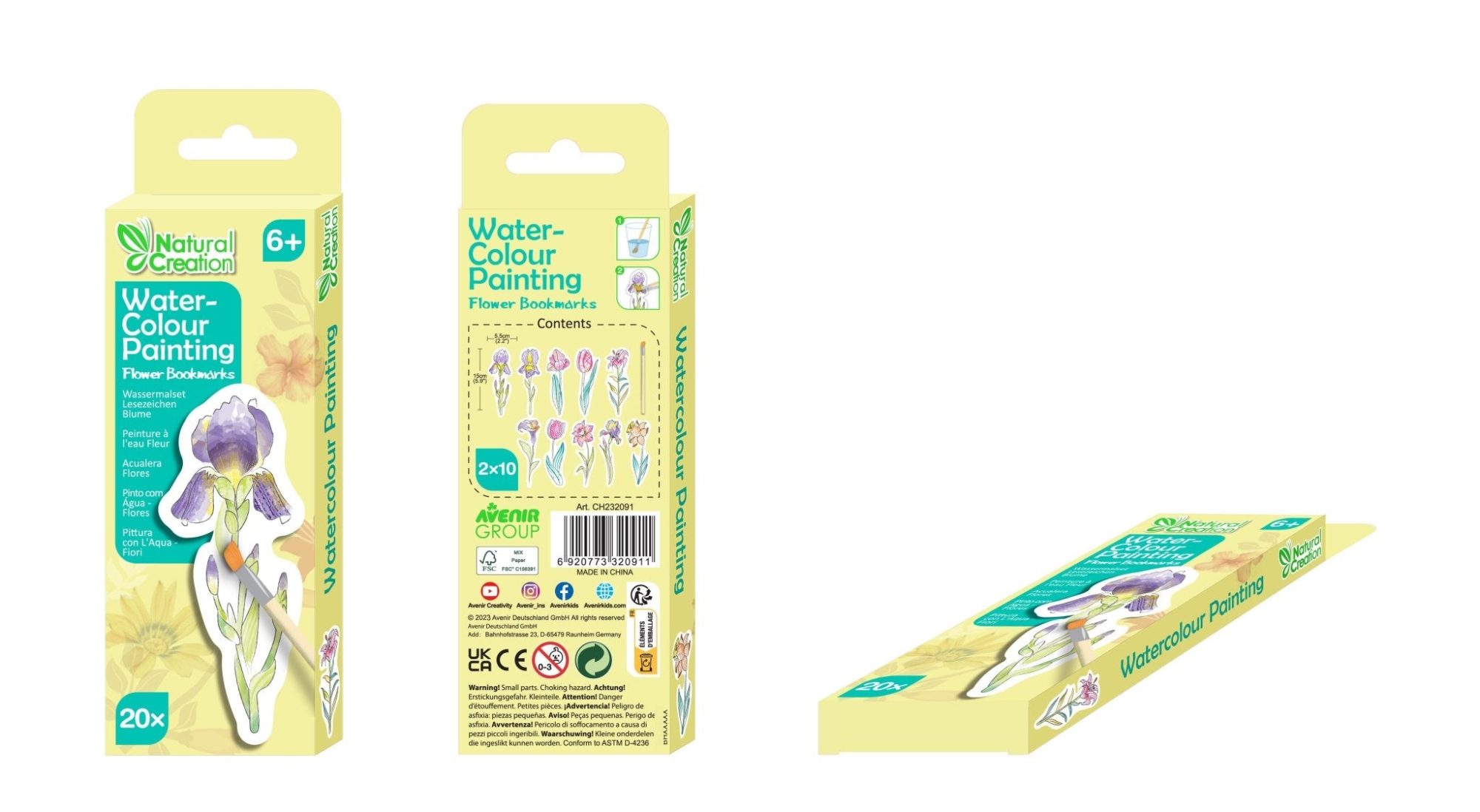 Avenir - Watercolour Painting Bookmarks Flower