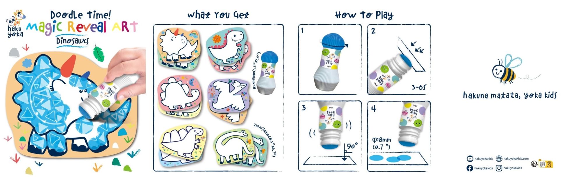 Hakuyoka Magic Reveal Art - Dinosaurs